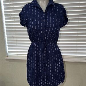 Japna Navy Button-Up Dress Size Small